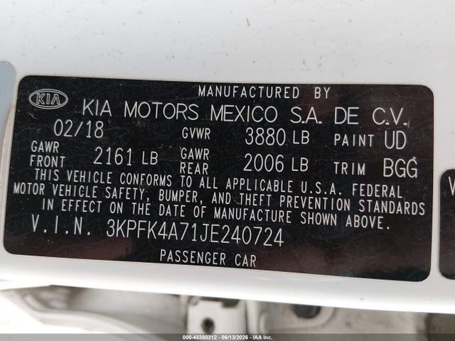 صورة 9 لـ 2018 KIA FORTE LX
