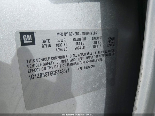 2016 Chevrolet MALIBU LS 照片 9