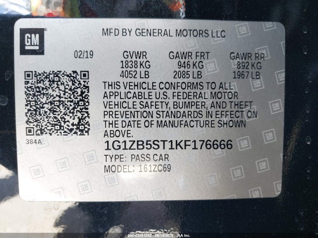 2019 Chevrolet MALIBU 1LS 缩略图 9