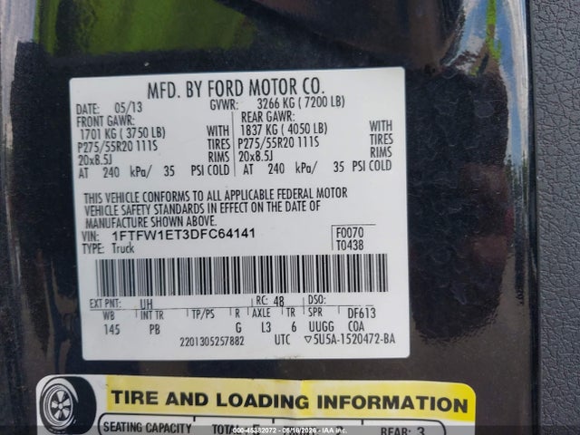 صورة 9 لـ 2013 FORD F-150 PLATINUM