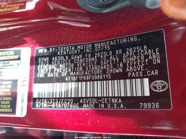 صورة 9 لـ 2015 Toyota CAMRY LE