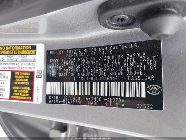 2020 Toyota AVALON HYBRID LIMITED 照片 9