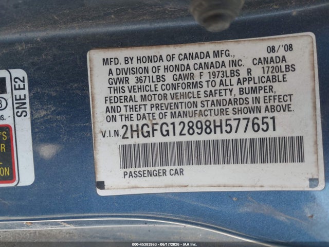 2008 Honda CIVIC EX 照片 9