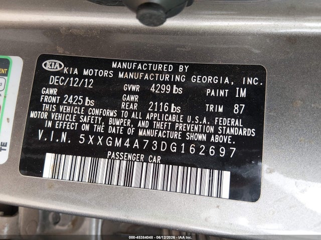 2013 KIA OPTIMA LX photo 9