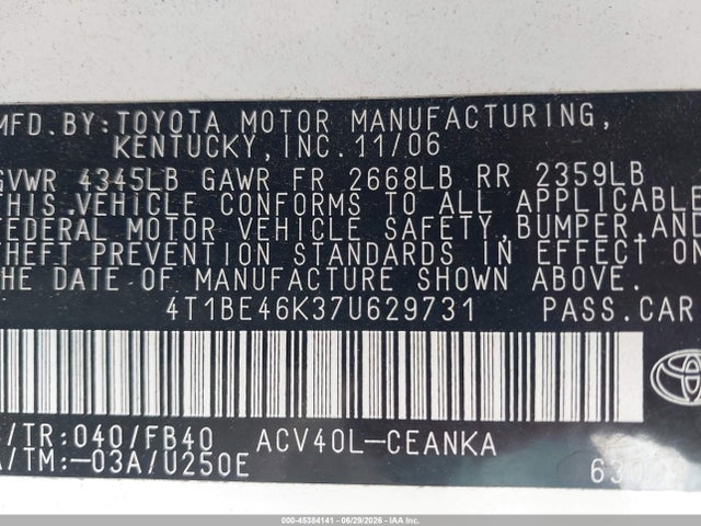 صورة 9 لـ 2007 Toyota CAMRY LE