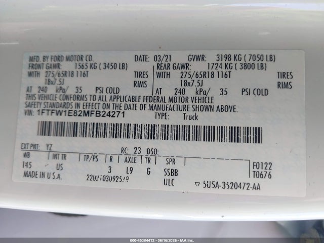 2021 FORD F-150 XLT 照片 9