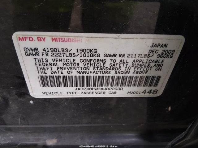 2010 Mitsubishi LANCER SPORTBACK GTS 照片 9
