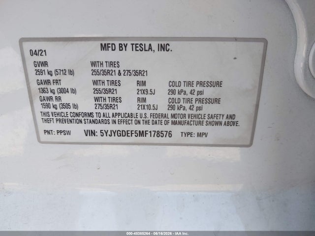 2021 TESLA MODEL Y PERFORMANCE DUAL MOTOR ALL-WHEEL DRIVE 9