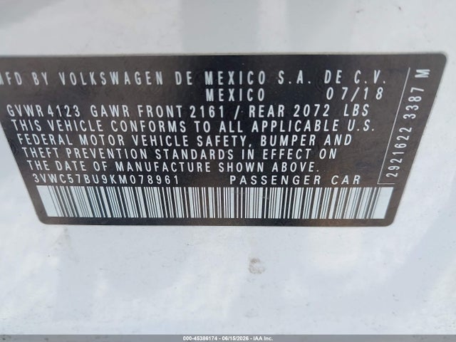 2019 Volkswagen JETTA 1.4T R-LINE/1.4T S/1.4T SE 照片 9