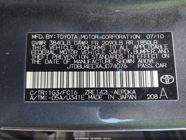 2010 Toyota COROLLA LE 照片 9