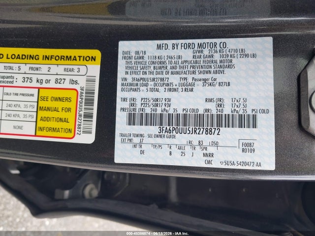 2018 FORD FUSION HYBRID S — фото 9