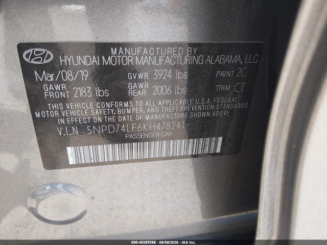 2019 Hyundai ELANTRA SE 照片 9