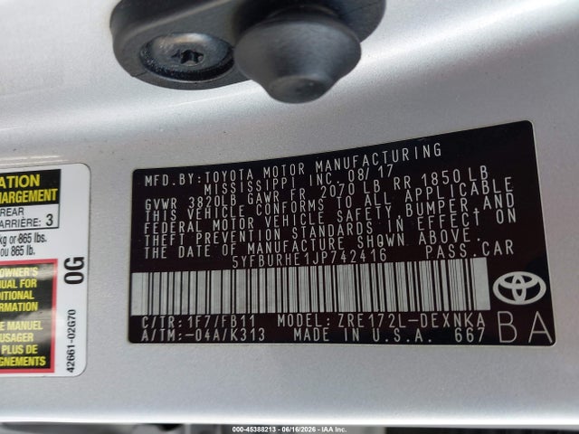 2018 Toyota COROLLA LE photo 9