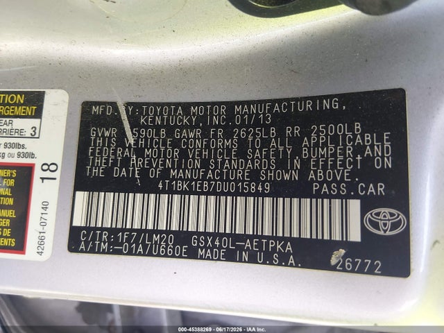 2013 Toyota AVALON LIMITED photo 9