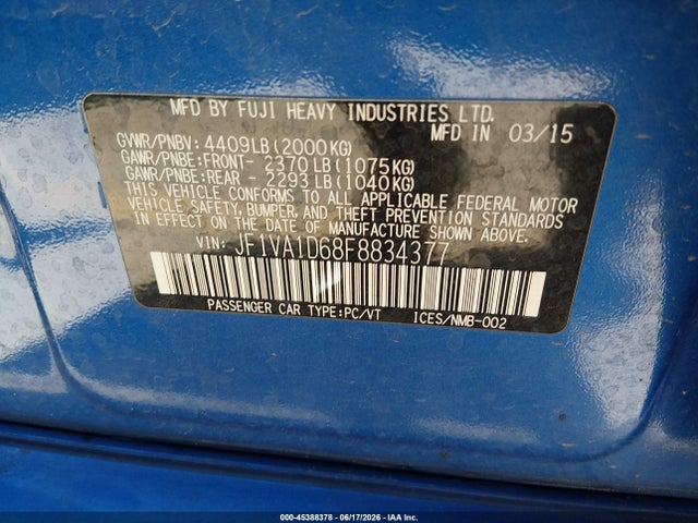 2015 Subaru WRX PREMIUM 照片 9