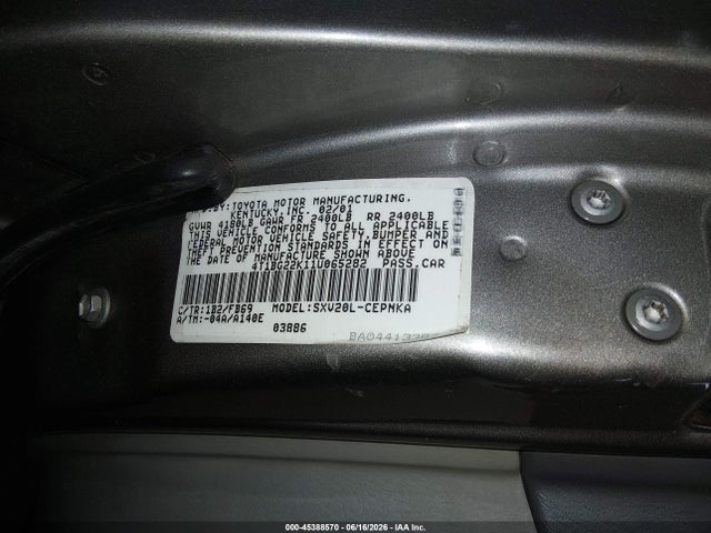 2001 Toyota CAMRY LE 照片 9