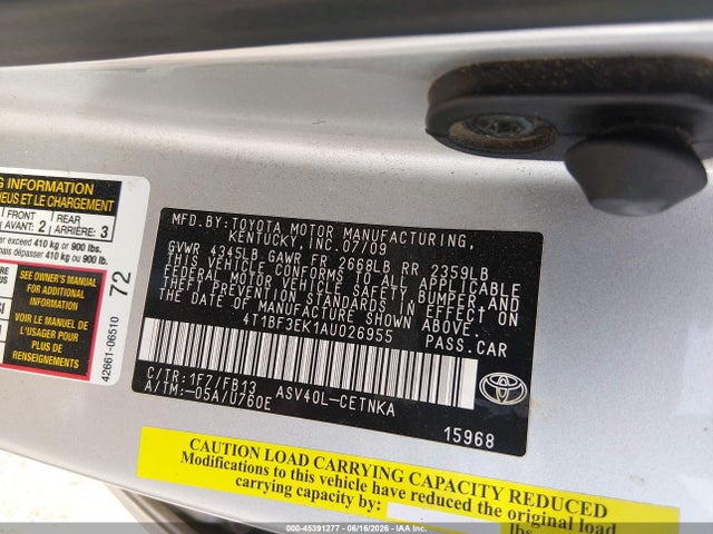 2010 Toyota CAMRY LE 照片 9