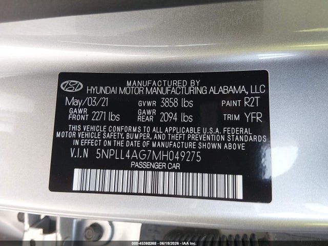 صورة 9 لـ 2021 Hyundai ELANTRA SE