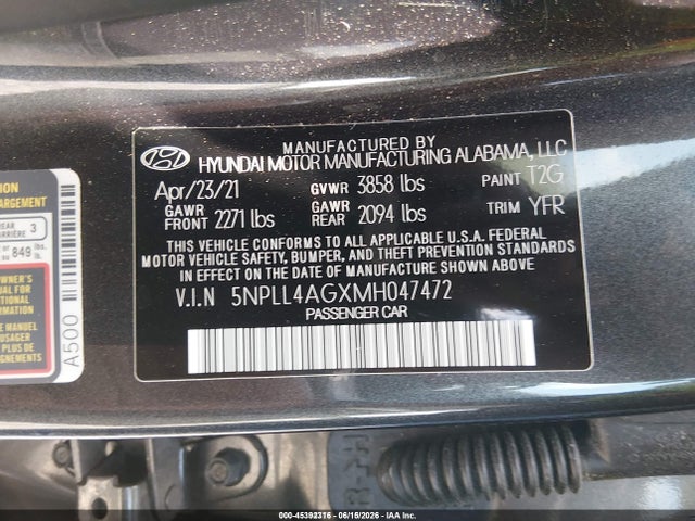 صورة 9 لـ 2021 Hyundai ELANTRA SE