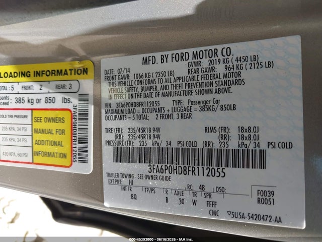 صورة 9 لـ 2015 FORD FUSION SE