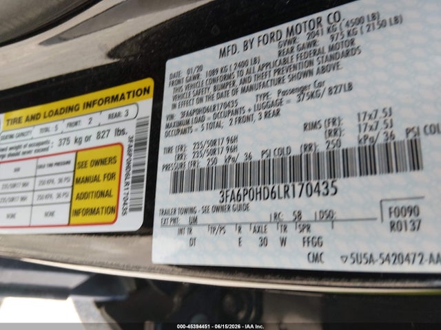 صورة 9 لـ 2020 FORD FUSION SE