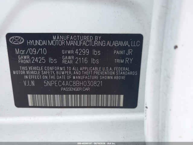 صورة 9 لـ 2011 Hyundai SONATA LIMITED