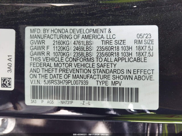 2023 HONDA CR-V EX-L 2WD 9