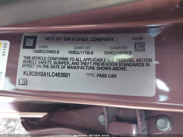 2020 Chevrolet SPARK FWD LS AUTOMATIC 照片 9