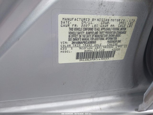 2012 Nissan SENTRA 2.0 SR 照片 9
