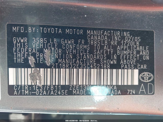 2005 Toyota COROLLA LE 缩略图 9