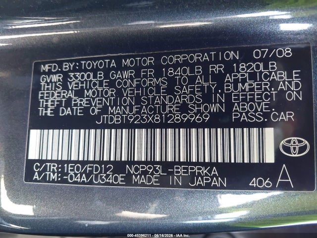 2008 Toyota YARIS photo 9