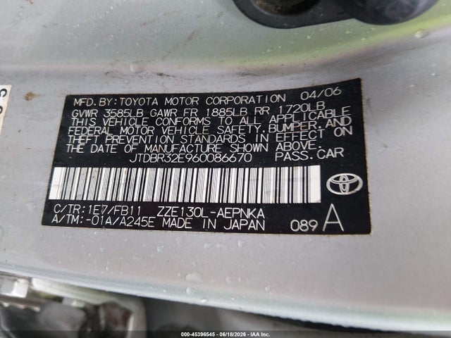2006 Toyota COROLLA LE 照片 9