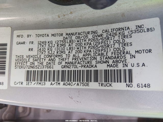 2005 Toyota TACOMA PRERUNNER V6 photo 9
