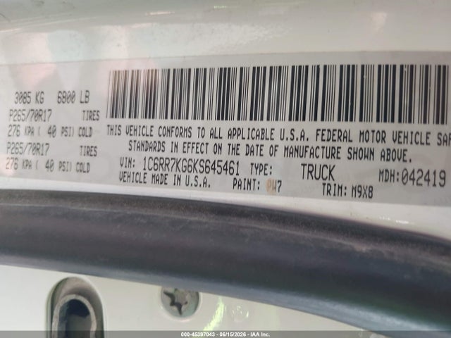 صورة 9 لـ 2019 RAM 1500 CLASSIC TRADESMAN 4X4 5'7 BOX