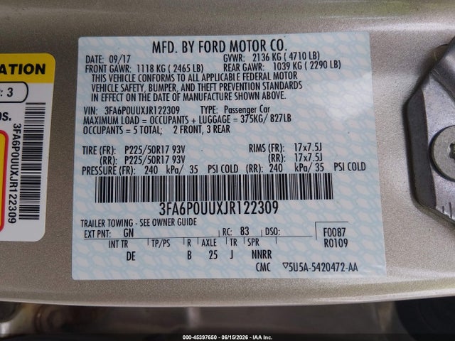 2018 FORD FUSION HYBRID S 照片 9