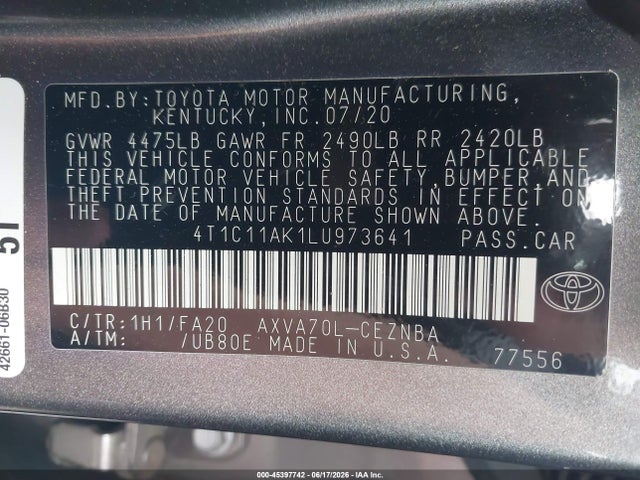 صورة 9 لـ 2020 Toyota CAMRY LE
