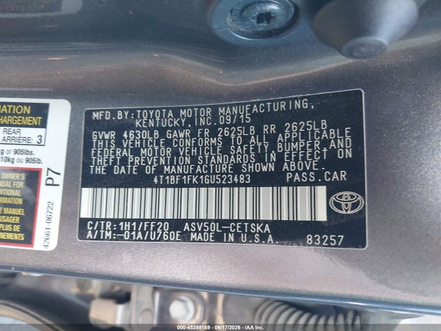 2016 Toyota CAMRY SE — фото 9