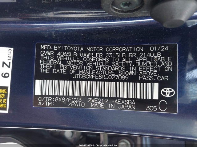 2024 Toyota COROLLA HYBRID SE 照片 9