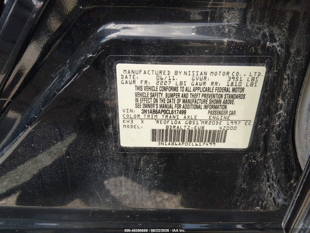 2012 Nissan SENTRA 2.0 SR 照片 9