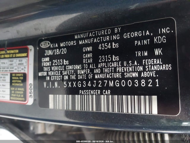 2021 KIA K5 EX thumbnail 9