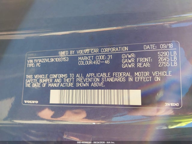 2019 Volvo V90 T6 INSCRIPTION thumbnail 9