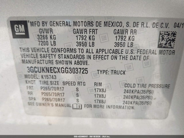 صورة 9 لـ 2016 Chevrolet SILVERADO 1500 WT