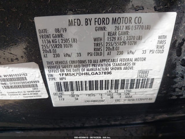 2020 FORD EXPLORER XLT 9