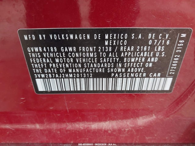 2017 Volkswagen JETTA 1.4T S 照片 9