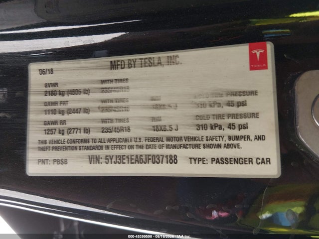2018 Tesla MODEL 3 LONG RANGE/MID RANGE — фото 9