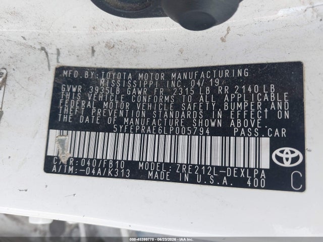 صورة 9 لـ 2020 Toyota COROLLA LE