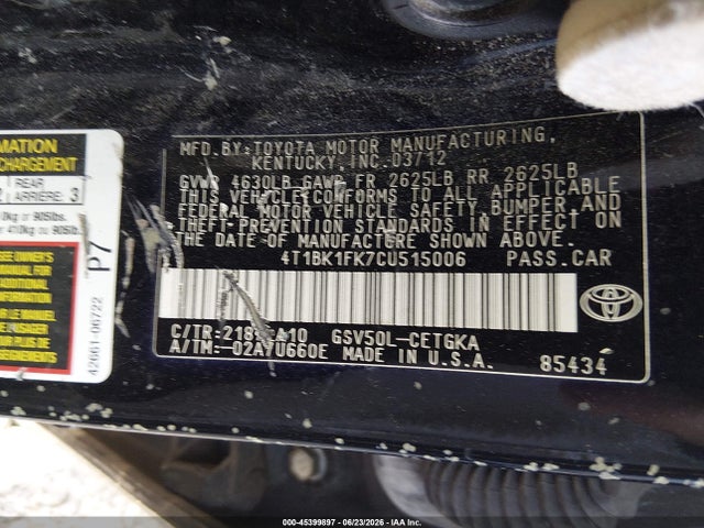 صورة 9 لـ 2012 Toyota CAMRY XLE V6