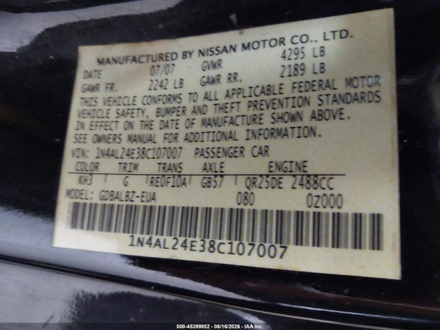 صورة 9 لـ 2008 Nissan ALTIMA 2.5 S