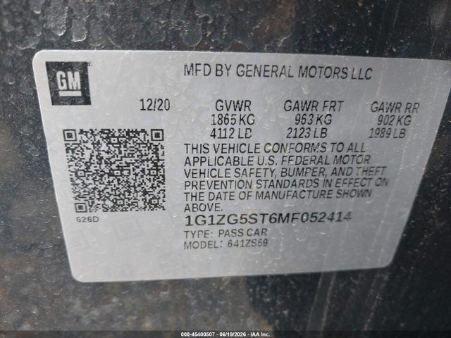 2021 Chevrolet MALIBU FWD RS 照片 9