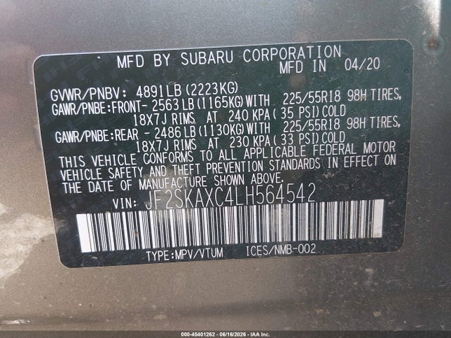 2020 SUBARU FORESTER TOURING 9